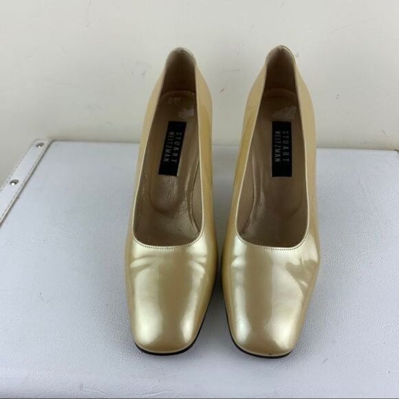 Stuart Weitzman Gold Patent Evening Pumps 10.5 - Picture 5 of 12